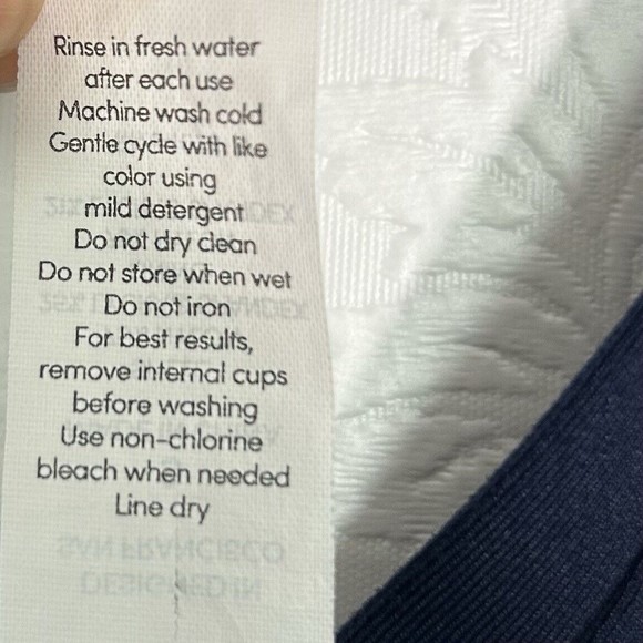 Athleta Adriata Womens Sz S One Piece Swimsuit Navy Blue Woven Panel Round Neck - Picture 15 of 15